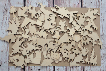 Wooden ecologic puzzle