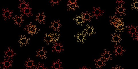 Dark orange vector template with flu signs.