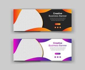 Fototapeta premium Business web banner template. business Promotional banner for social media post