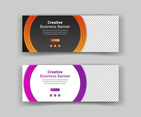 Business web banner template. business Promotional banner for social media post
