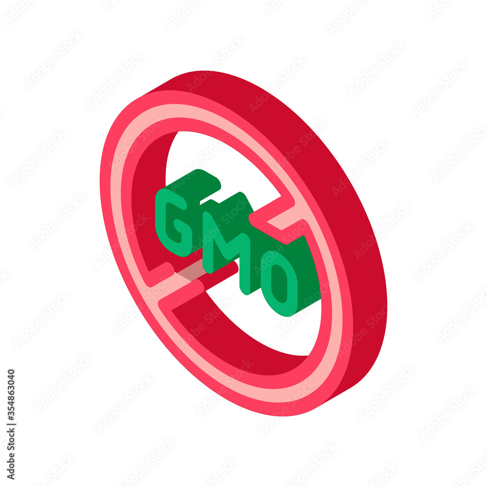 Poster Gmo Crossed Icon Vector. Isometric Gmo Crossed sign. color isolated symbol illustration