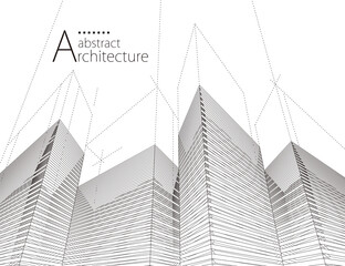 Fototapeta premium Architecture building construction perspective design abstract background.