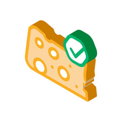 Cheese Piece Icon Vector. Isometric Cheese Piece sign. color isolated symbol illustration