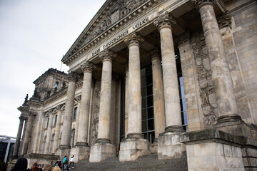 German people and foreign travelers travel visit in Dem deutschen Volke or Reichstag National Imperial Diet Building at Berlin city in Berlin, Germany