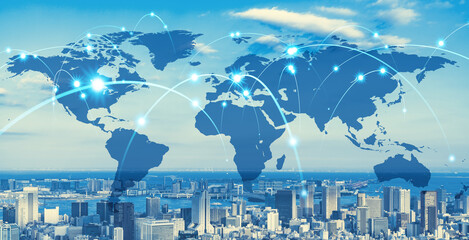 Global communication network concept. Social media. Worldwide business. © metamorworks