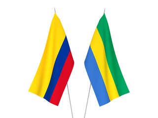 Colombia and Gabon flags