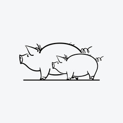 Cartoon pig Design illustration