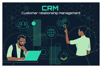 Business Customer CRM Management Analysis Service Concept. Relationship Management