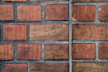 Details of Common Brick Walls of Brussels' Residential Area