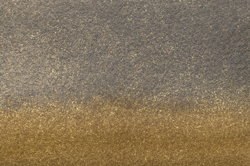 Abstract art background gray and golden colors. Watercolor painting on canvas with bronze gradient.