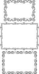 Vector image of various floral vintage frames