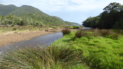 Fototapeta na wymiar Groot River Mouth at Nature's Valley Rest Camp, Tsitsikamma, South Africa