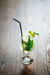 Refreshing mojito cocktail ice lime mint 