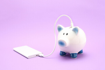 Power Bank with led indicator recharger piggy bank