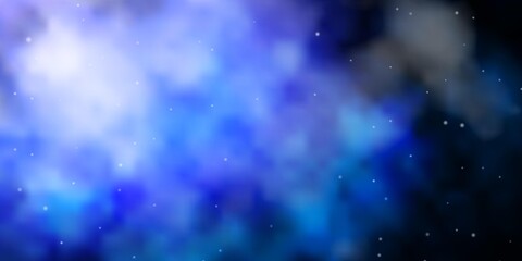 Dark Purple vector template with neon stars. Shining colorful illustration with small and big stars. Pattern for new year ad, booklets.