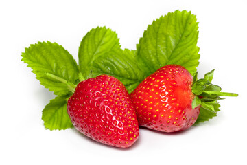 strawberries on white background