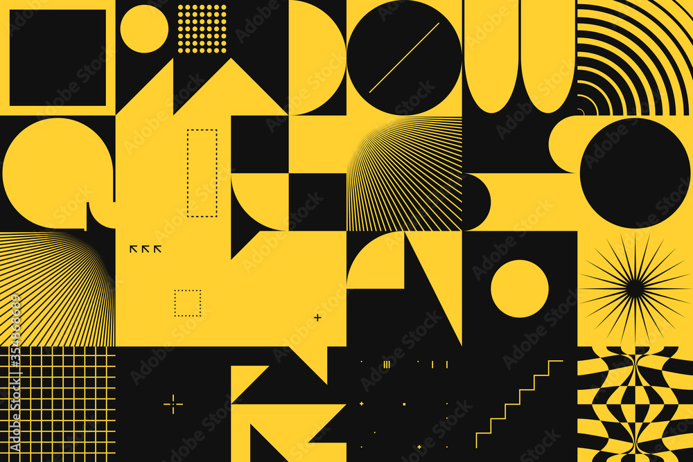 Poster techno abstract vector pattern design