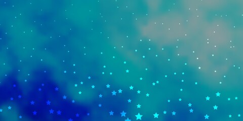 Dark BLUE vector pattern with abstract stars. Colorful illustration in abstract style with gradient stars. Design for your business promotion.