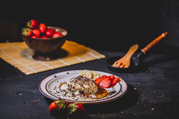 Banana Pancake with Strawberry