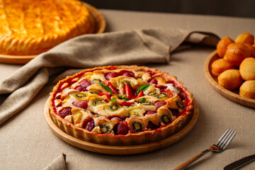 Sweet appetizing fresh baked fruit pie