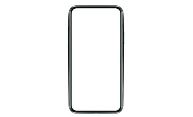 Black smartphone with blank screen isolated on white background. Mockup to showcasing mobile web-site design or screenshots your applications - Clipping Path	
