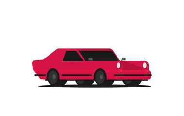 Oldschool race car. Flat styled vector illustration