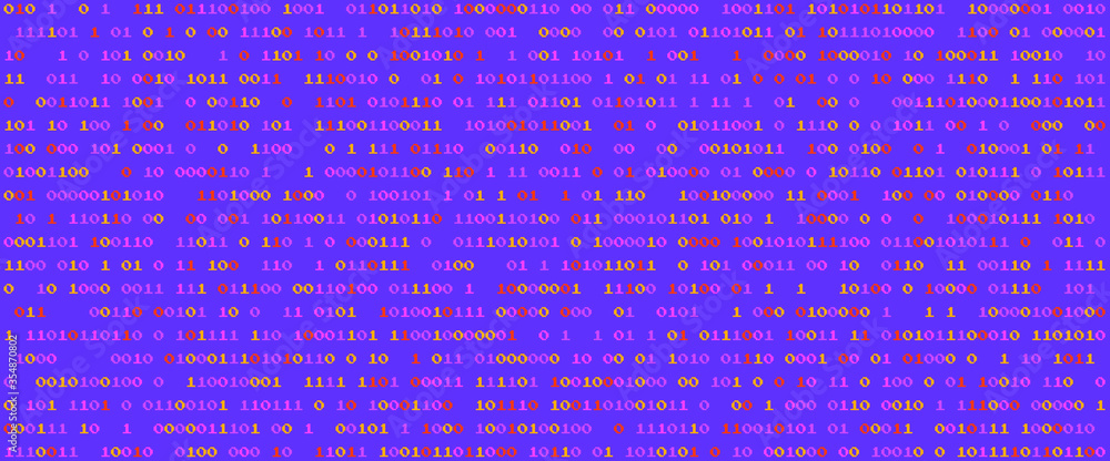 Aufkleber Vaporwave and retrowave background with binary code in pastel colors. Retro 80's style.