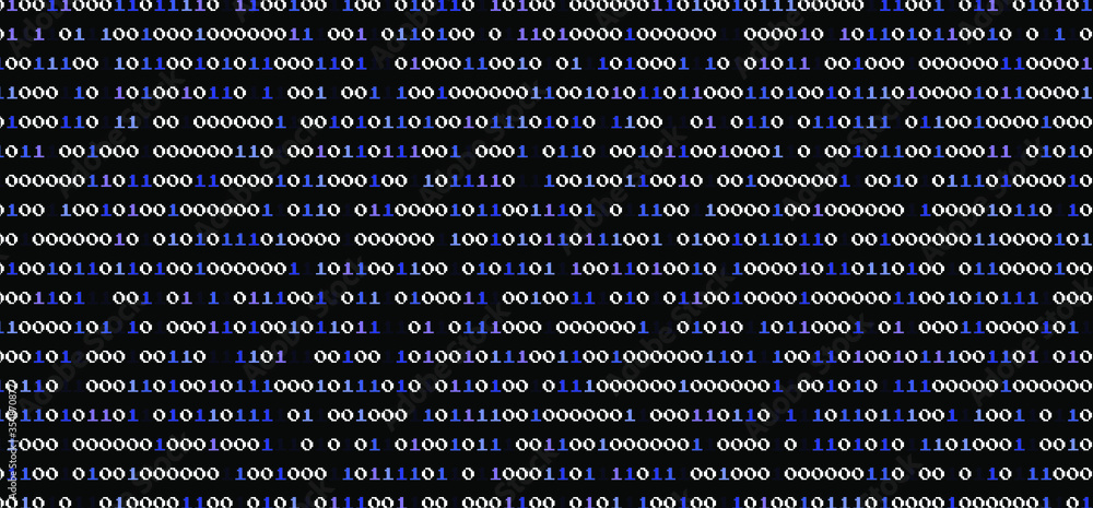 Poster Abstract futuristic background with binary code, cyberspace matrix with digits.