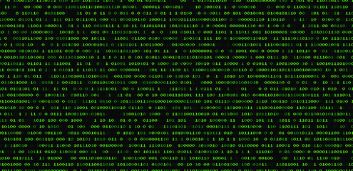 Abstract futuristic background with binary code, cyberspace matrix with digits.