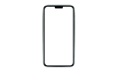 Black smartphone with blank screen isolated on white background. Mockup to showcasing mobile web-site design or screenshots your applications - Clipping Path	
