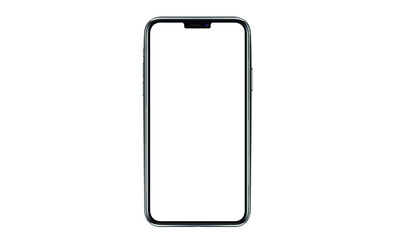 Black smartphone with blank screen isolated on white background. Mockup to showcasing mobile web-site design or screenshots your applications - Clipping Path	
