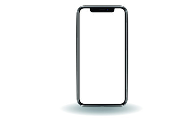 Black smartphone with blank screen isolated on white background. Mockup to showcasing mobile web-site design or screenshots your applications - Clipping Path	
