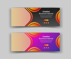 Creative business web banner template. business Promotional banner for social media post