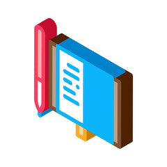 Writer Laptop Icon Vector. Isometric Writer Laptop isometric sign. color isolated symbol illustration