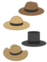 illustration of a hat set