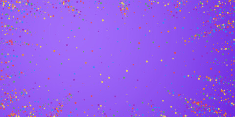 Festive confetti. Celebration stars. Rainbow brigh