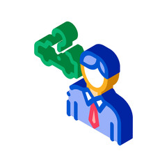 Buyer Chooses Car Icon Vector. Isometric Buyer Chooses Car isometric sign. color isolated symbol illustration