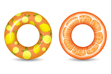 Colorful swim rings vector set. Colorful icons swim ring in a realistic style.