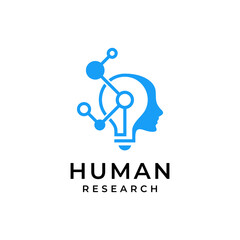 smart human logo design research with sophisticated technology and make innovation