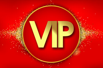 vip in golden circle stars and yellow background - obrazy, fototapety, plakaty
