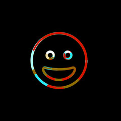 Fototapeta premium Symbol grin from multi-colored circles and stripes. Red, brown, blue, white