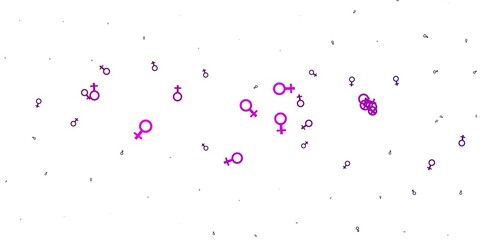 Light Pink vector backdrop with woman's power symbols.