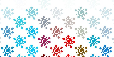 Light Blue, Red vector backdrop with virus symbols.