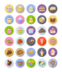 Cakes Flat Icons Pack 