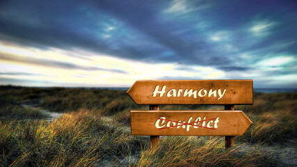 Street Sign Harmony versus Conflict