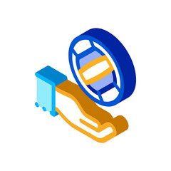 Ball Flies to Hand Icon Vector. Isometric Ball Flies to Hand sign. color isolated symbol illustration