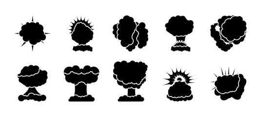 Explosion Glyph Vector Icons 