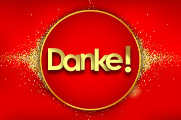 danke in red background and golden stars