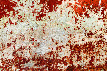 Creative background beautiful concrete carelessly painted brown and white paint, cracks and scratches. Grungy concrete surface. Great background or texture for your project.