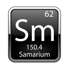 The periodic table element Samarium. Vector illustration